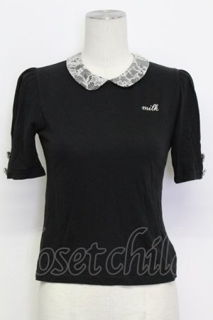 画像: MILK /  ホイップトップス  ブラック×オフ T-26-03-15-010-ML-TO-SA-ZT