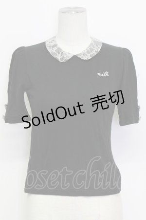 画像: MILK /  ホイップトップス  ブラック×オフ T-26-03-15-010-ML-TO-SA-ZT