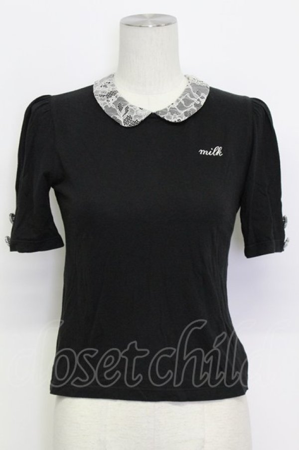 画像1: MILK /  ホイップトップス  ブラック×オフ T-26-03-15-010-ML-TO-SA-ZT (1)