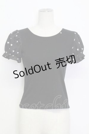 画像: MILK / BebeハートパフTee  ブラック T-26-03-15-011-ML-TO-SA-ZT