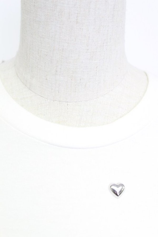 画像7: Ank Rouge / ハート&リボンビジュー半袖カットソー  白ＸシルバーＸサックス T-26-03-15-001-CA-TO-SA-ZT (7)