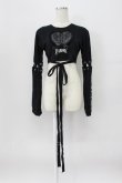画像1: NOEMIE / ハートスピンドルクロップドTシャツ  黒Ｘ白 T-26-03-16-018-LO-AC-SA-ZT (1)