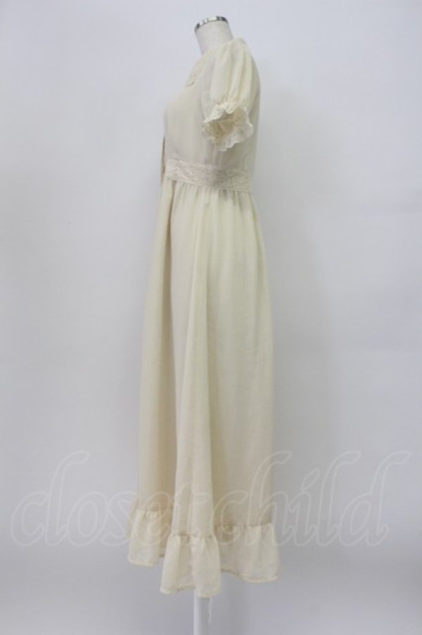 画像3: EATME / 薔薇ボタン半袖シフォンロングワンピース S アイボリー T-26-03-16-021-LO-OP-SA-ZT (3)