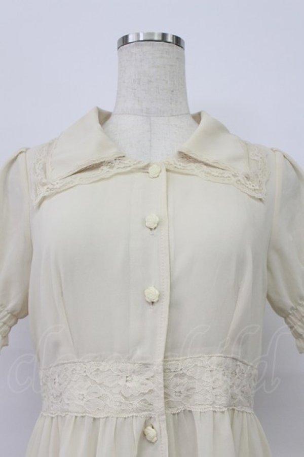 画像6: EATME / 薔薇ボタン半袖シフォンロングワンピース S アイボリー T-26-03-16-021-LO-OP-SA-ZT (6)