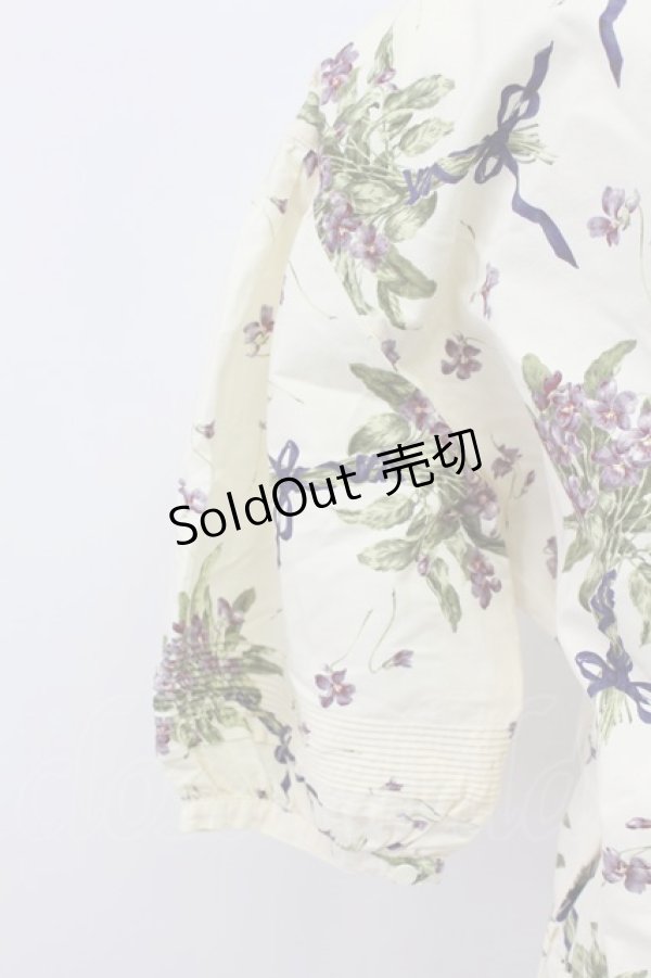 画像4: KANEKO ISAO / すみれブーケ柄ワンピース  アイボリー T-26-03-16-022-EL-OP-OW-ZT (4)