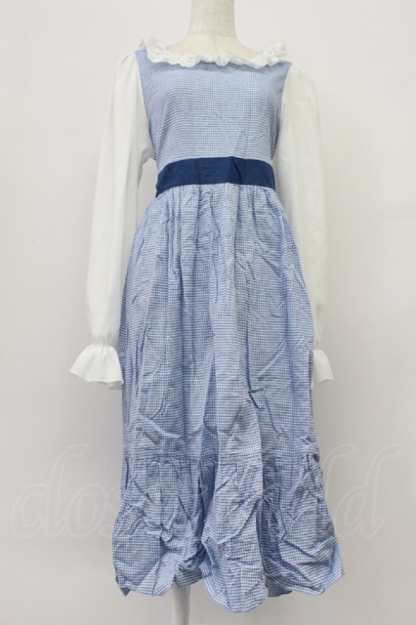 画像1: marcHenTica / プティリリー・ミルフィーユワンピース  青Ｘ白 T-26-03-16-024-LO-OP-SA-ZT (1)