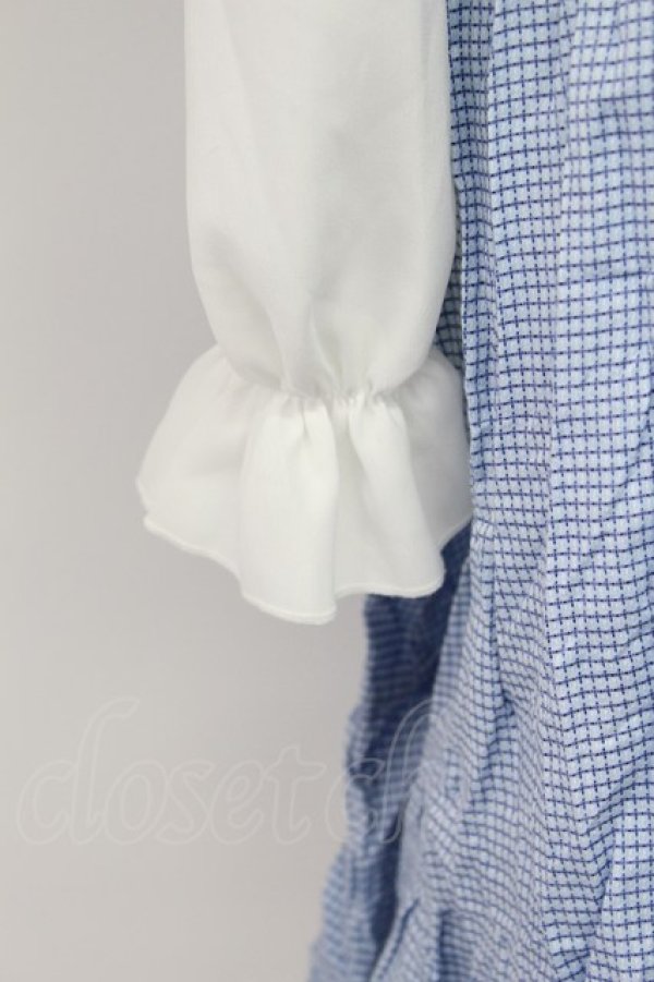 画像3: marcHenTica / プティリリー・ミルフィーユワンピース  青Ｘ白 T-26-03-16-024-LO-OP-SA-ZT (3)