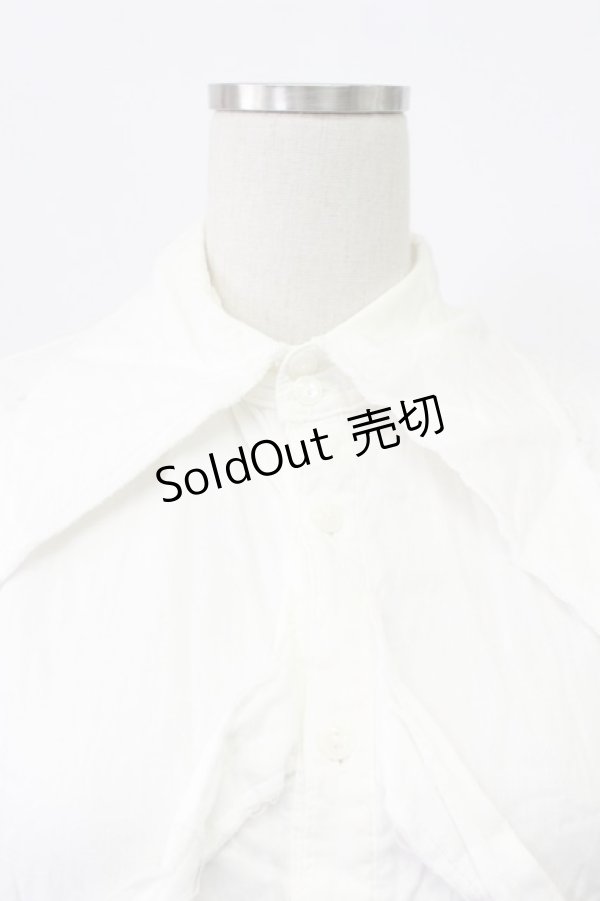 画像4: BPN FOR MEN / 肋骨風ノースリーブガーゼシャツ M ホワイト T-26-03-16-003-GO-BL-SA-ZT (4)