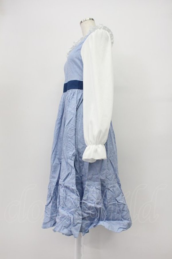 画像5: marcHenTica / プティリリー・ミルフィーユワンピース  青Ｘ白 T-26-03-16-024-LO-OP-SA-ZT (5)