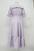 画像2: m petit by misako / TT*Mギンガムチェック半袖ワンピース S ラベンダー T-26-03-16-025-LO-OP-SA-ZT (2)