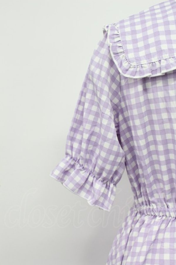 画像3: m petit by misako / TT*Mギンガムチェック半袖ワンピース S ラベンダー T-26-03-16-025-LO-OP-SA-ZT (3)