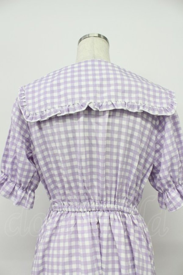 画像4: m petit by misako / TT*Mギンガムチェック半袖ワンピース S ラベンダー T-26-03-16-025-LO-OP-SA-ZT (4)