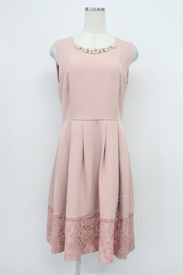 画像1: axes femme / パールラインノースリーブワンピース  ピンクＸ白 T-26-03-16-026-AX-OP-SA-ZT (1)