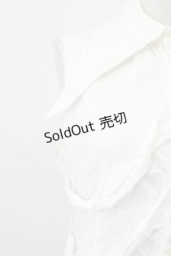 画像5: BPN FOR MEN / 肋骨風ノースリーブガーゼシャツ M ホワイト T-26-03-16-003-GO-BL-SA-ZT (5)