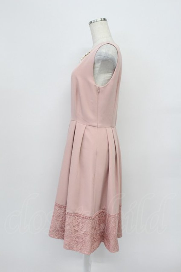 画像4: axes femme / パールラインノースリーブワンピース  ピンクＸ白 T-26-03-16-026-AX-OP-SA-ZT (4)