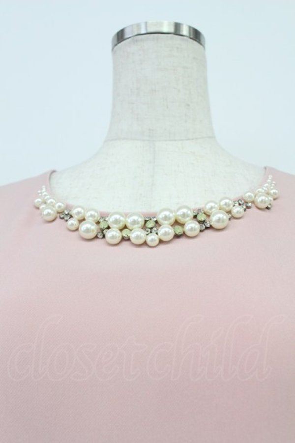 画像7: axes femme / パールラインノースリーブワンピース  ピンクＸ白 T-26-03-16-026-AX-OP-SA-ZT (7)