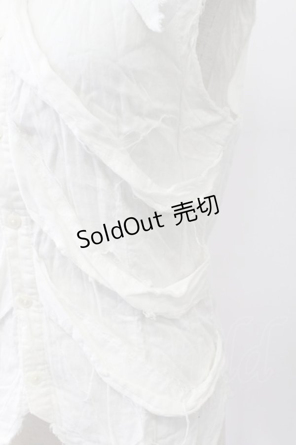 画像6: BPN FOR MEN / 肋骨風ノースリーブガーゼシャツ M ホワイト T-26-03-16-003-GO-BL-SA-ZT (6)