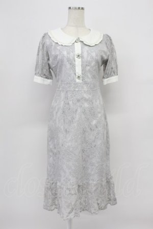 画像: evelyn / パール襟レースワンピース  グレー T-26-03-16-029-LO-OP-SA-ZT
