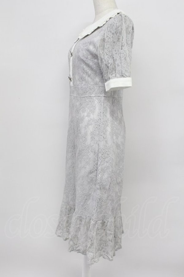 画像3: evelyn / パール襟レースワンピース  グレー T-26-03-16-029-LO-OP-SA-ZT (3)