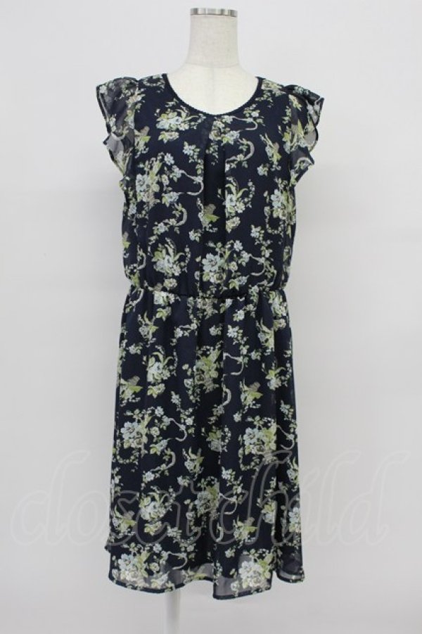 画像1: axes femme / 花柄ワンピース  ネイビー T-26-03-16-030-AX-BL-IG-ZT (1)