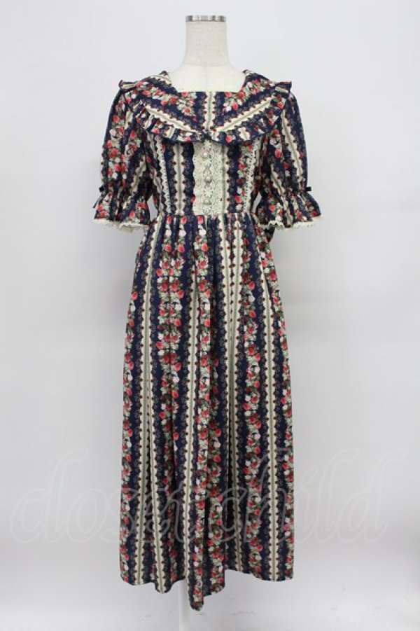 画像1: axes femme kawaii / ローズベリーガーデンワンピース M ネイビー T-26-03-16-031-AX-OP-SA-ZT (1)