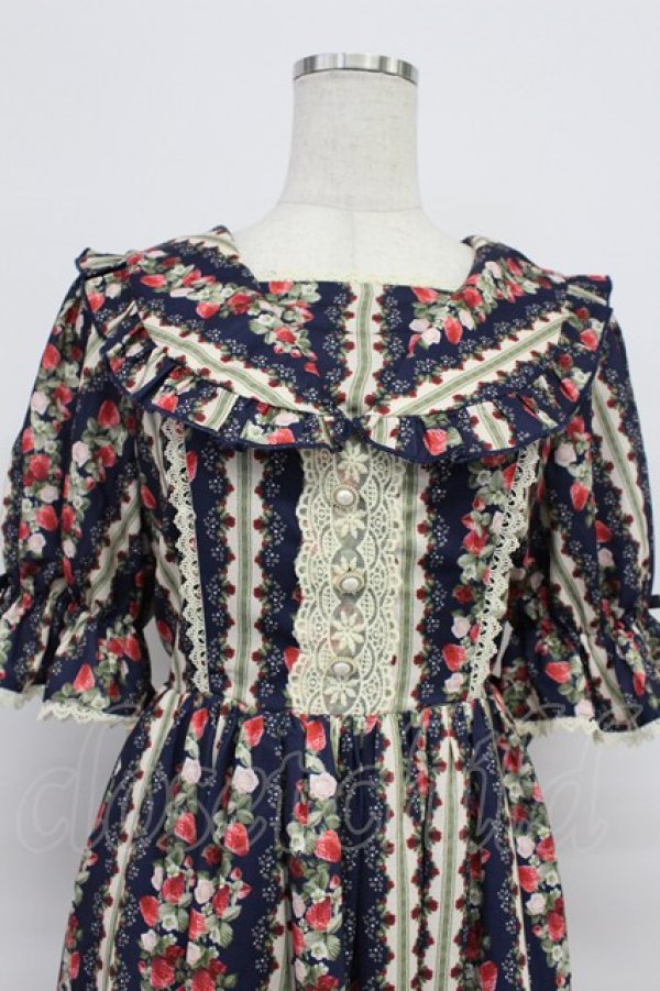 画像7: axes femme kawaii / ローズベリーガーデンワンピース M ネイビー T-26-03-16-031-AX-OP-SA-ZT (7)