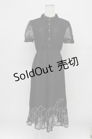 画像: evelyn / ハートボタンレースワンピース  黒 T-26-03-16-033-LO-OP-SA-ZT