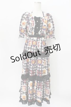 画像: axes femme kawaii / ベアズベーカリー柄ロングワンピース M ブラック T-26-03-16-036-AX-OP-SA-ZH