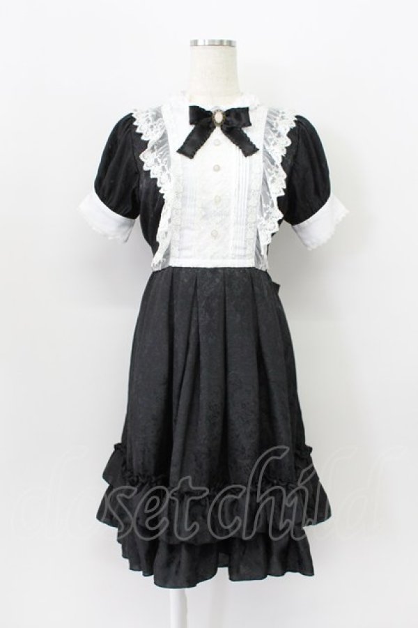 画像1: Pina sweetcollection / ローズジャガードワンピース  黒Ｘ白 T-26-03-16-038-LO-OP-SA-ZT (1)