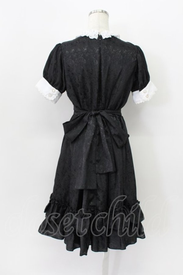 画像2: Pina sweetcollection / ローズジャガードワンピース  黒Ｘ白 T-26-03-16-038-LO-OP-SA-ZT (2)