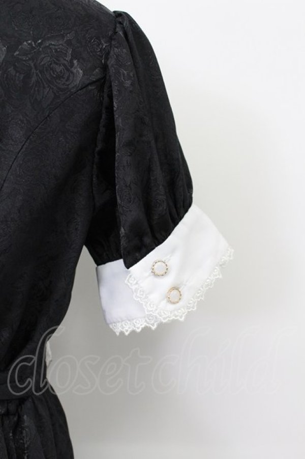 画像4: Pina sweetcollection / ローズジャガードワンピース  黒Ｘ白 T-26-03-16-038-LO-OP-SA-ZT (4)