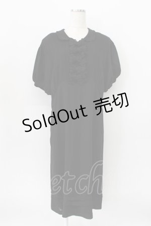 画像: KANEKO ISAO / フリルリボン使いワンピース  クロ T-26-03-16-039-EL-OP-OW-ZT