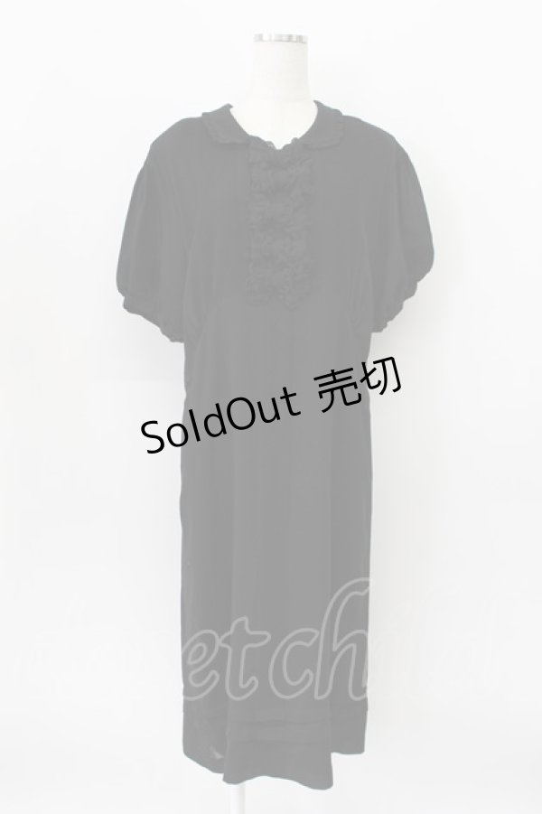 画像1: KANEKO ISAO / フリルリボン使いワンピース  クロ T-26-03-16-039-EL-OP-OW-ZT (1)