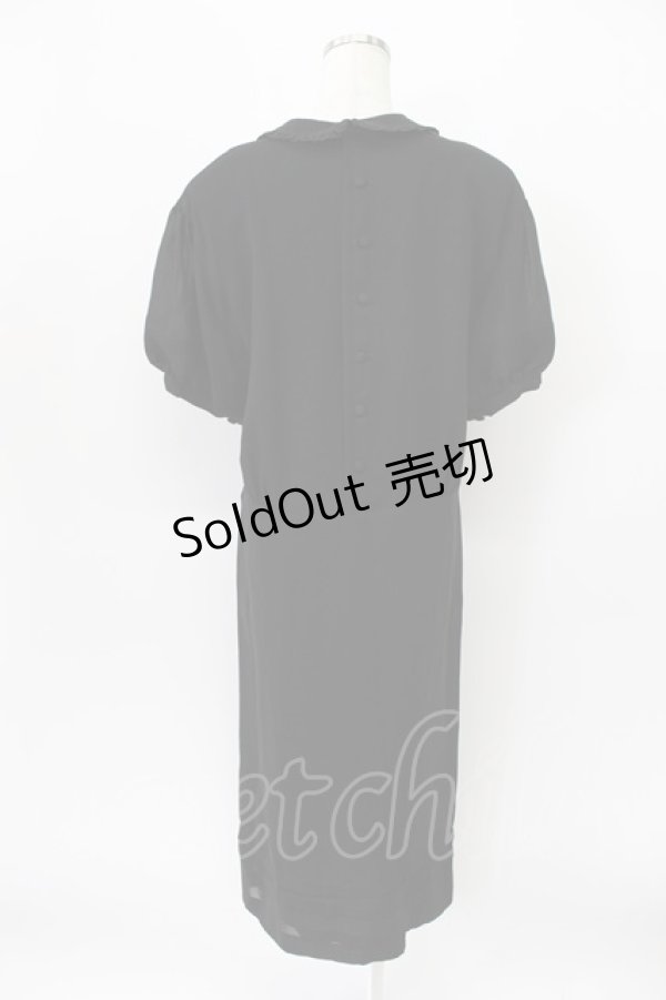 画像2: KANEKO ISAO / フリルリボン使いワンピース  クロ T-26-03-16-039-EL-OP-OW-ZT (2)