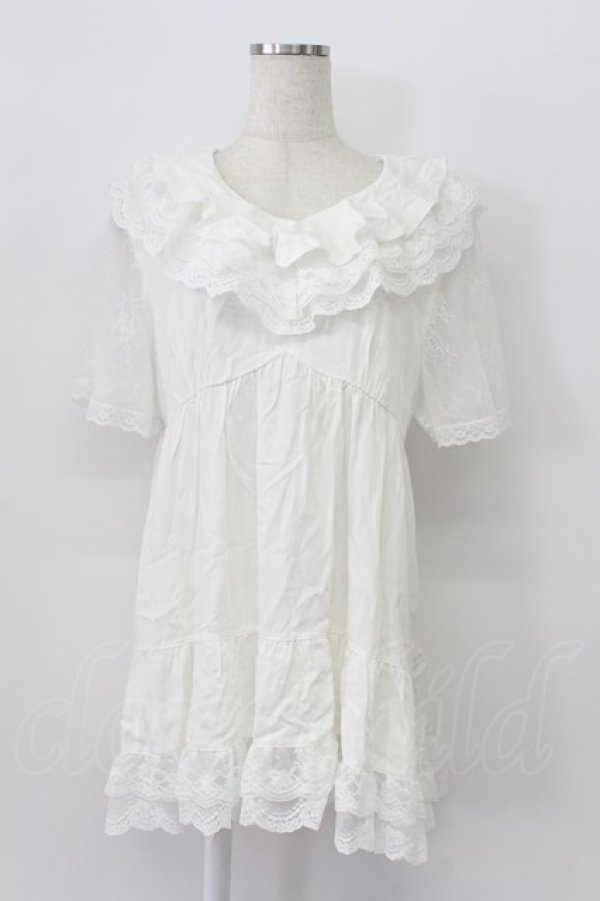 画像1: axes femme / ボリュームフリルチュニック  ホワイト T-26-03-16-040-AX-TO-SA-ZT (1)