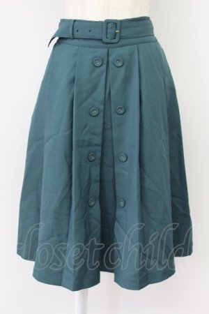 画像: Fi.n.t / フロントボタンスカート  グリーン T-26-03-16-043-CA-SK-SA-ZT