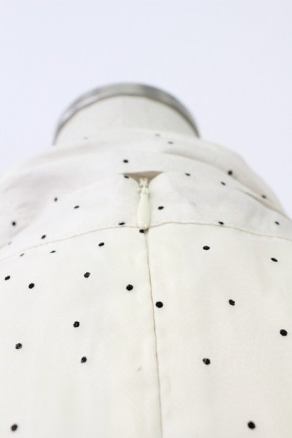 画像4: An MILLE / ドット半袖ボウタイブラウス  アイボリー T-26-03-16-006-EL-BL-SA-ZT (4)