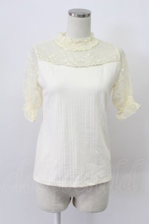 画像: axes femme / ビスチェ切替半袖プルオーバー  アイボリー T-26-03-16-009-AX-TO-IG-ZT