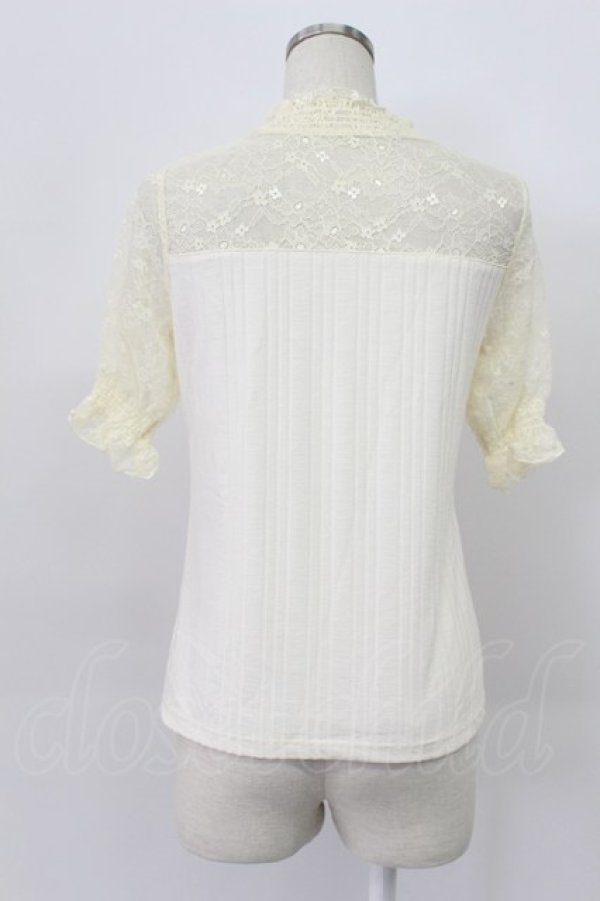 画像2: axes femme / ビスチェ切替半袖プルオーバー  アイボリー T-26-03-16-009-AX-TO-IG-ZT (2)