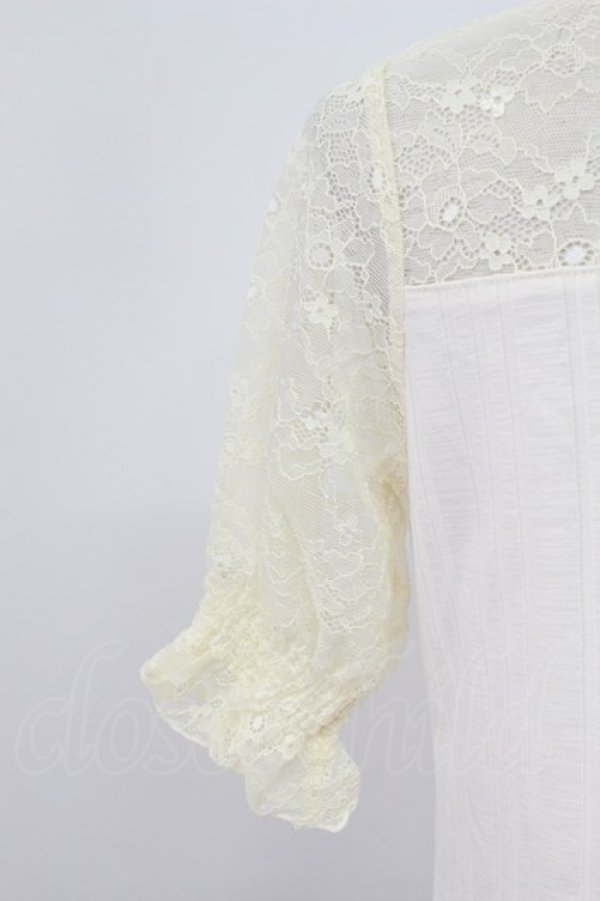 画像4: axes femme / ビスチェ切替半袖プルオーバー  アイボリー T-26-03-16-009-AX-TO-IG-ZT (4)