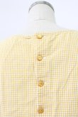 画像3: INGEBORG / ギンガム後ろボタンノースリーブブラウス  イエロー T-26-03-16-011-LO-BL-SA-ZT (3)