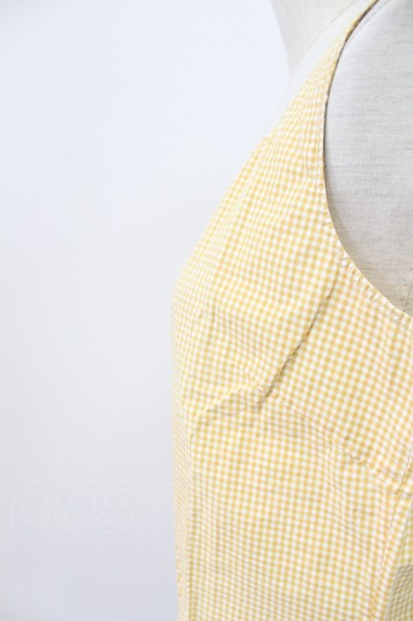 画像5: INGEBORG / ギンガム後ろボタンノースリーブブラウス  イエロー T-26-03-16-011-LO-BL-SA-ZT (5)