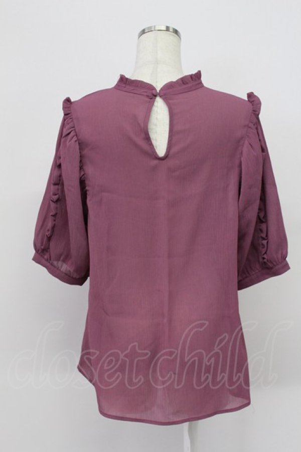 画像2: axes femme / ローズ刺繍プチフリルブラウス M 濃ピンク T-26-03-16-013-AX-BL-SA-ZT (2)