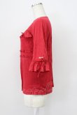 画像3: PINK HOUSE / スクウェアネックフリルTシャツ L レッド T-26-03-16-014-LO-TS-SA-ZT (3)