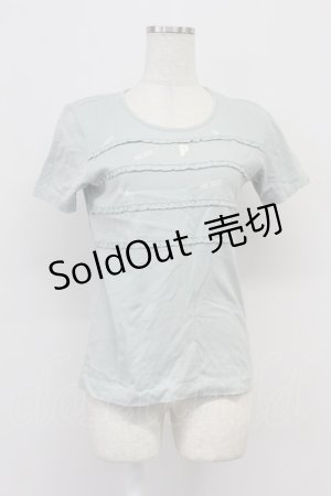 画像: PINK HOUSE / ロゴpt&フリルTシャツ M ミント T-26-03-16-015-LO-TS-SA-ZT647