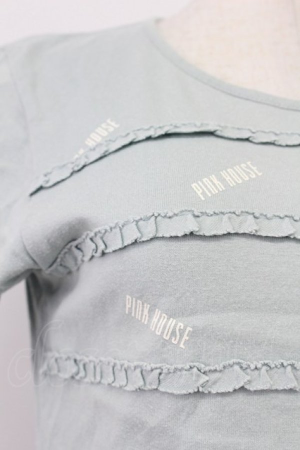 画像8: PINK HOUSE / ロゴpt&フリルTシャツ M ミント T-26-03-16-015-LO-TS-SA-ZT (8)