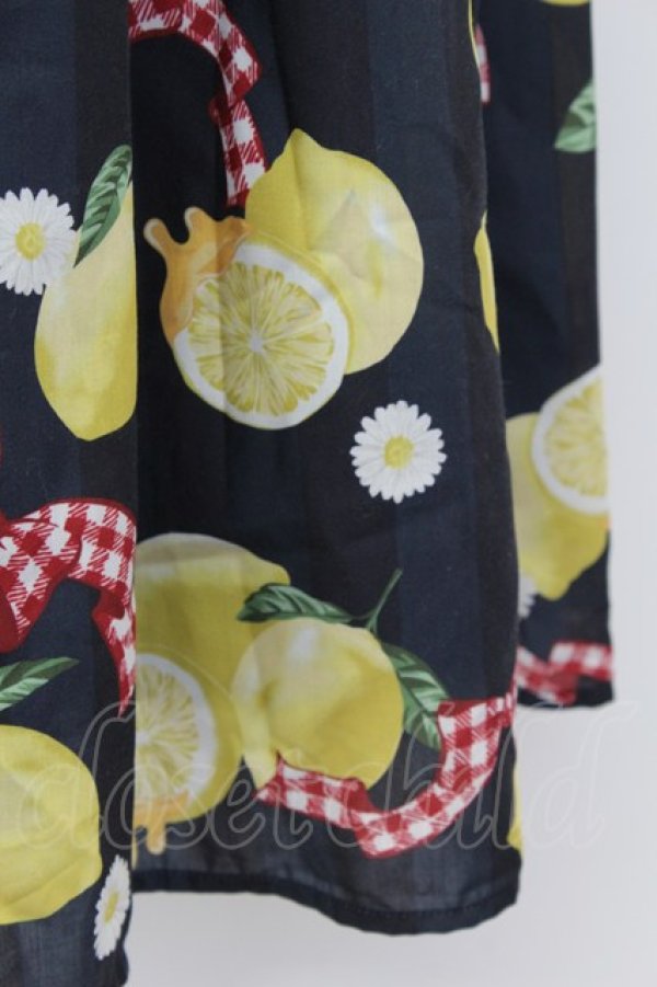 画像5: axes femme kawaii / ストライプレモン柄ジャンスカ  黒Ｘ赤Ｘ白Ｘ黄色 T-26-03-17-026-AX-OP-SA-ZT (5)