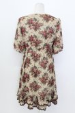 画像2: axes femme / 薔薇ブーケプリントウエストベルトデザインワンピース  ベージュ T-26-03-17-029-AX-OP-SA-ZT (2)