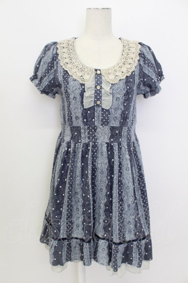 画像1: axes femme / ドットＸレース柄チュニック M コン T-26-03-17-030-AX-OP-SA-ZT (1)