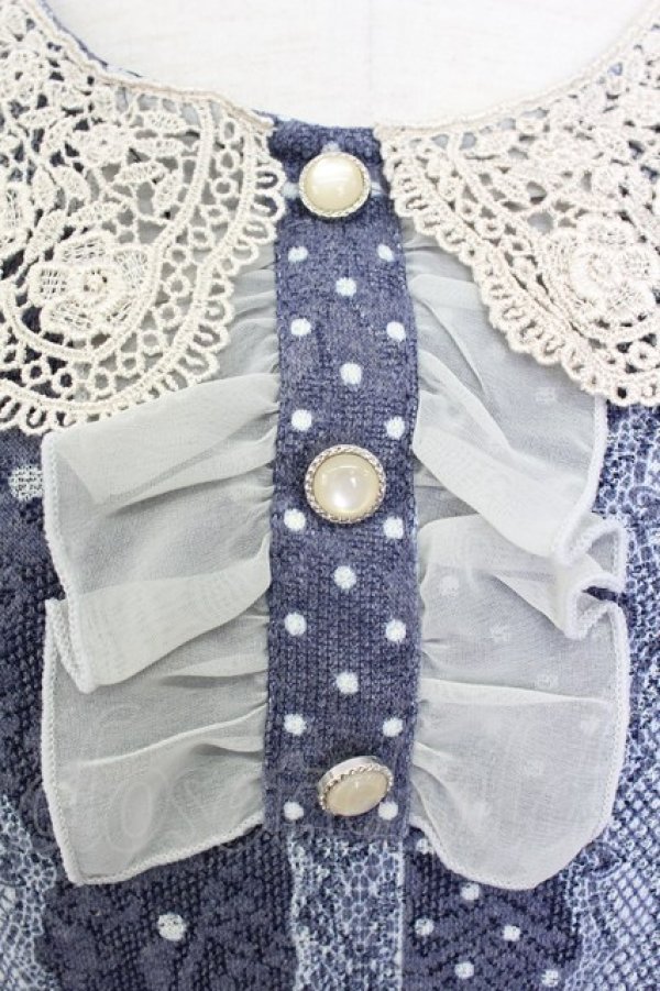 画像3: axes femme / ドットＸレース柄チュニック M コン T-26-03-17-030-AX-OP-SA-ZT (3)